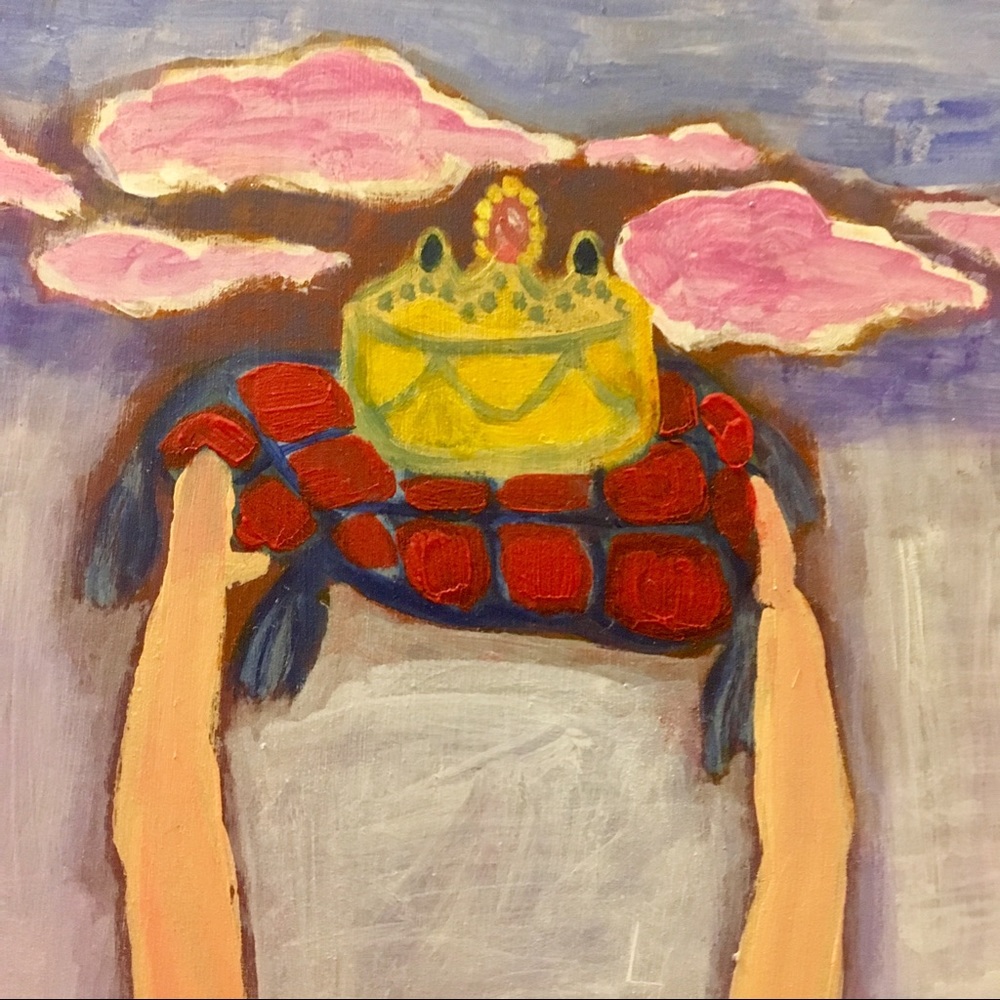 Small WHIMSICAL PLAYFUL original acrylic painting
